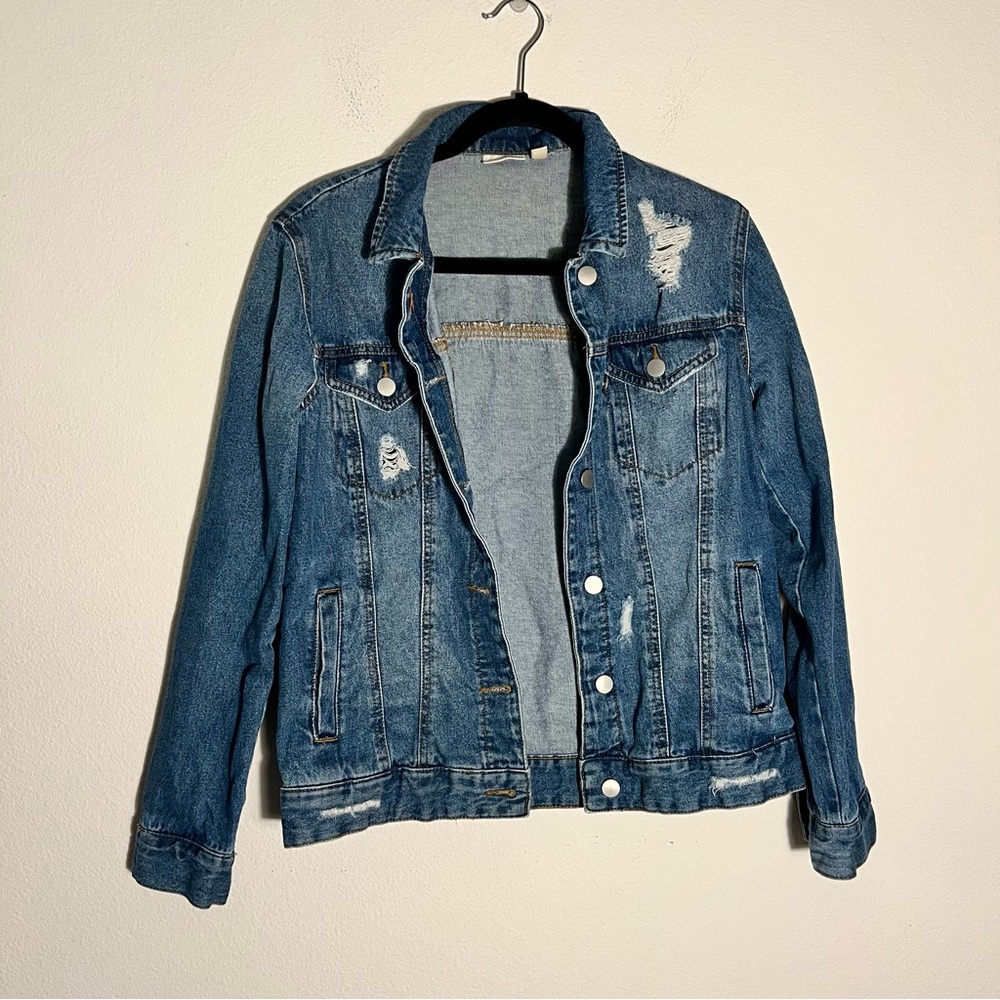 BP Oversized Destroyed Denim Jacket